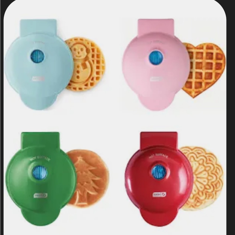 Mini holiday waffle and pizzelle makers